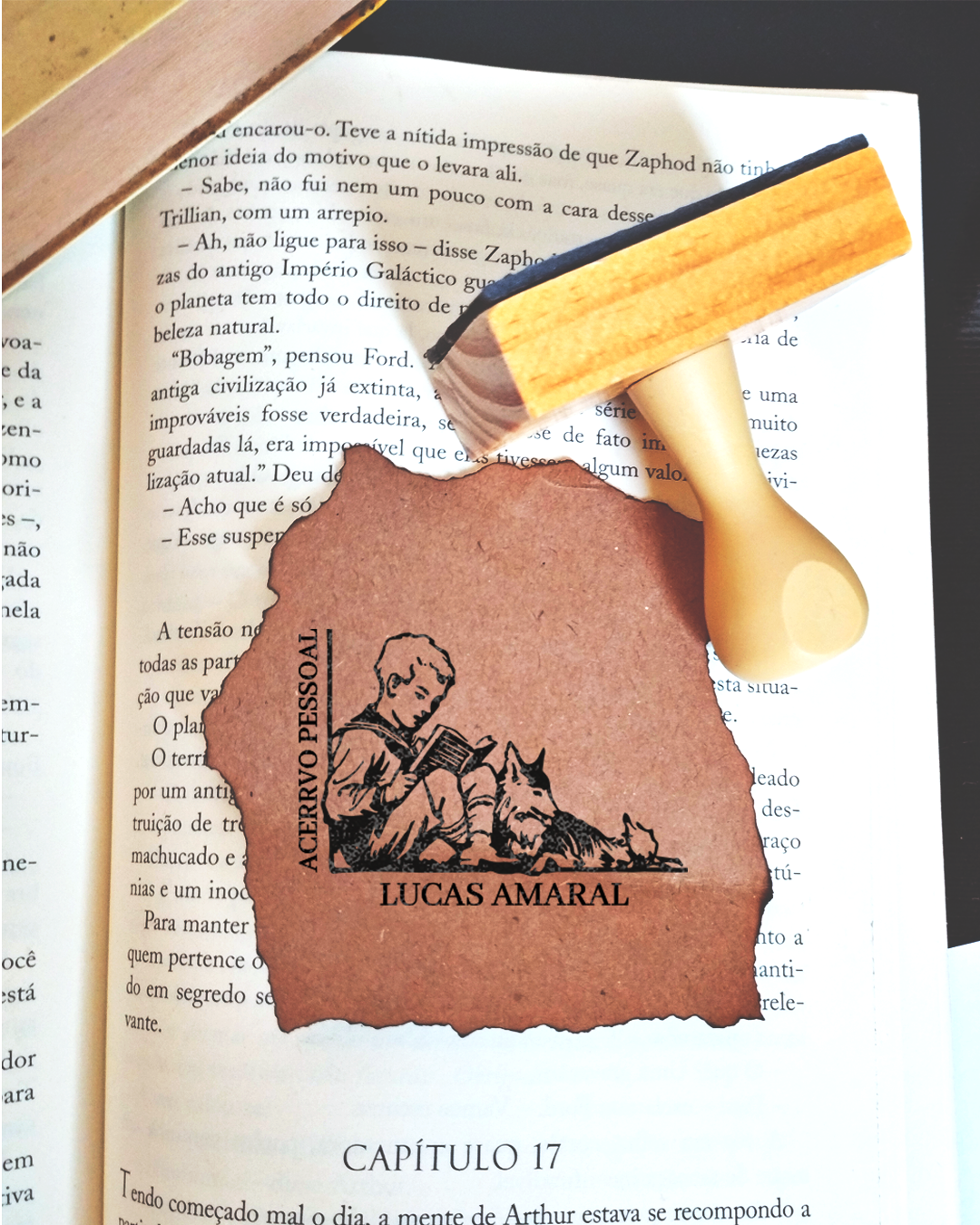 Carimbo para Livro - Menino, Vintage